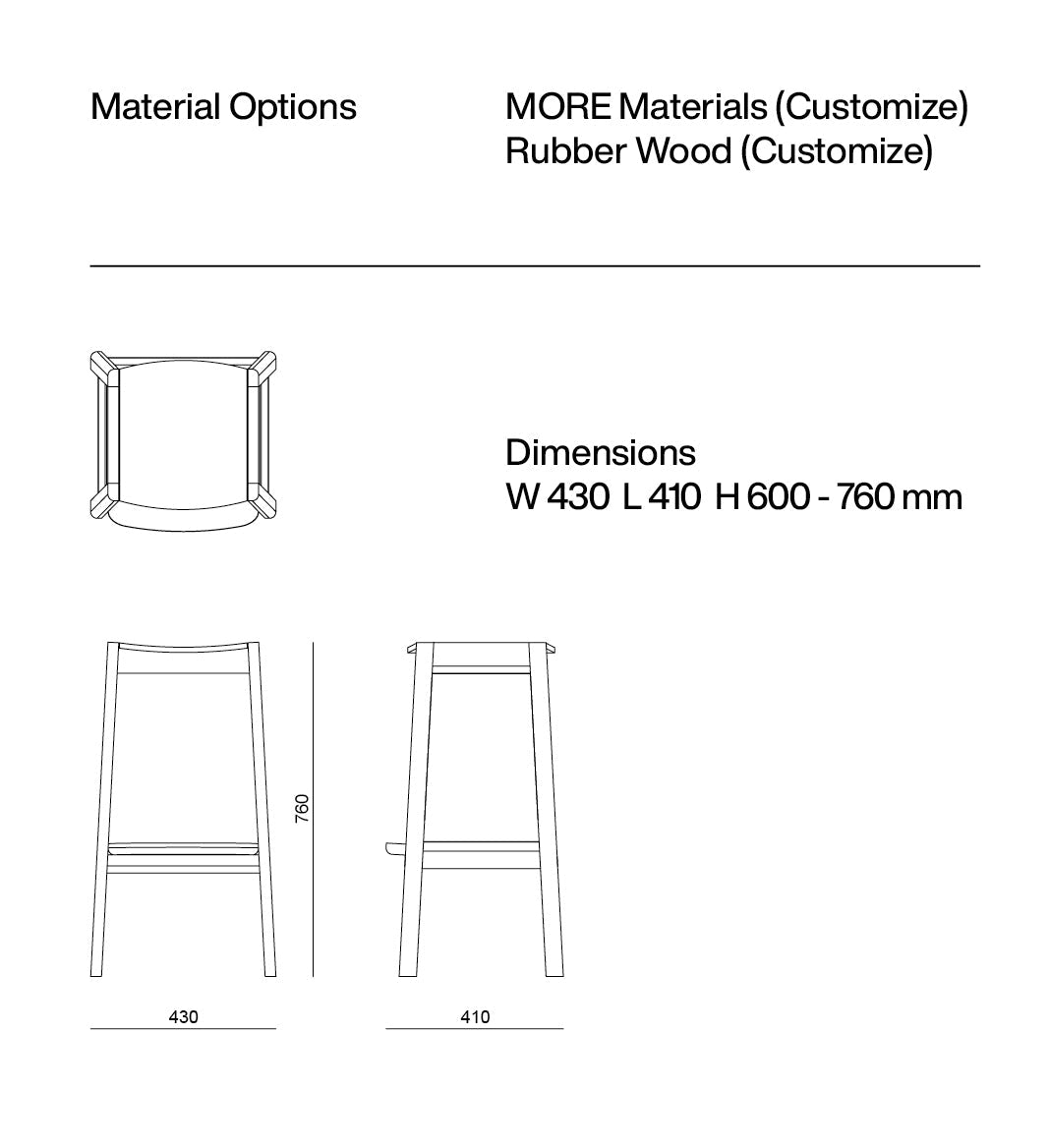 Slab Bar Stool